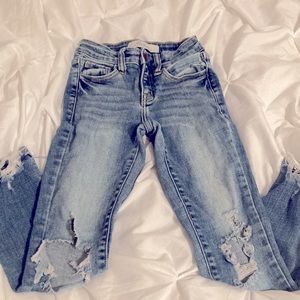 Skiing leg KanCan kids girls jeans. Size:8. Color:grey/blue